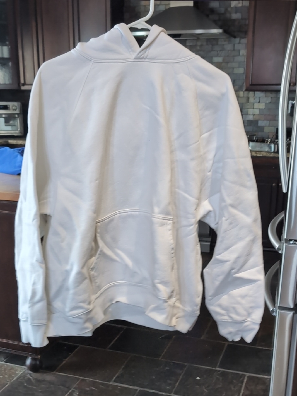 Aritzia Mega fit Sweat Fleece Classic White Hooded Sweatshirt